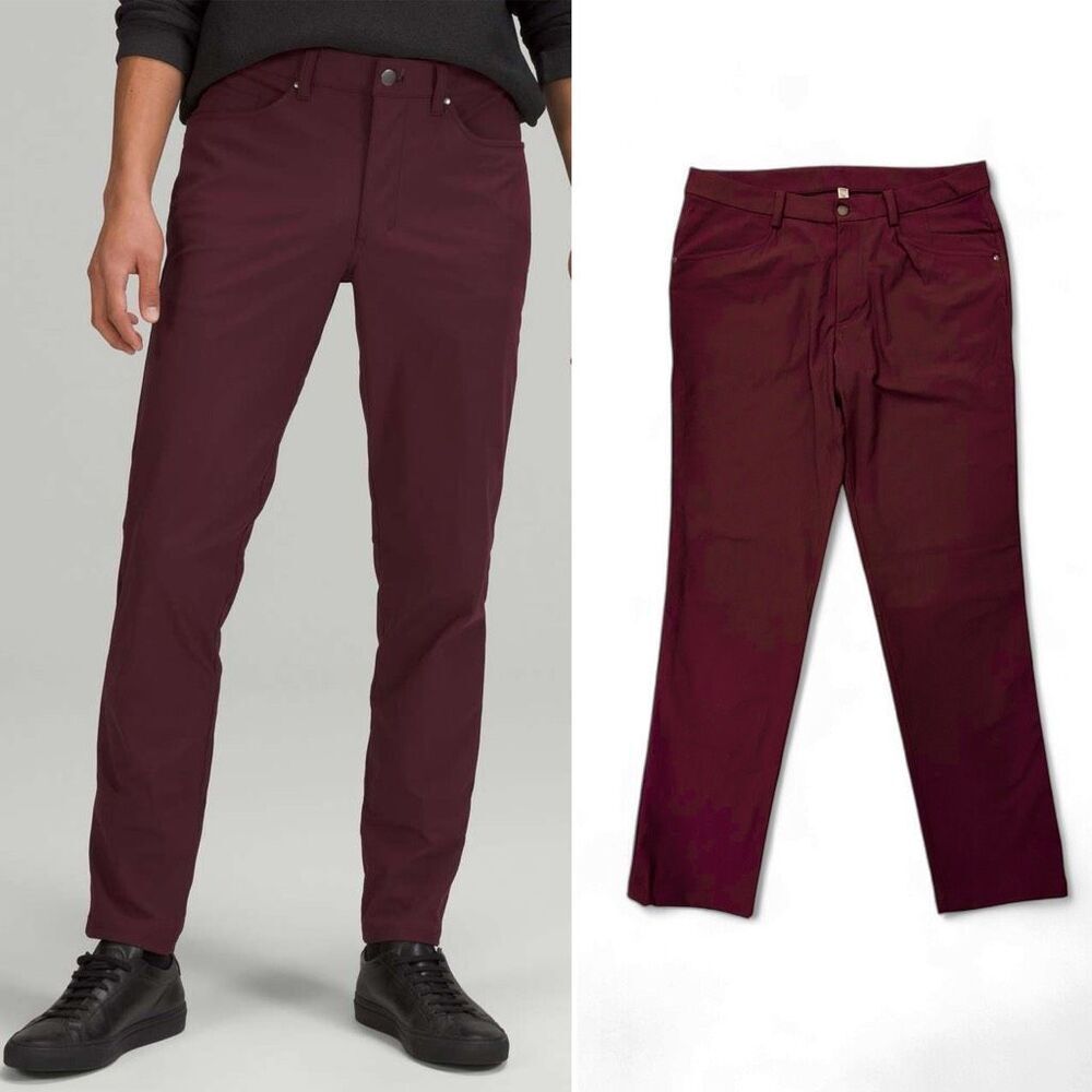 Lululemon Men’s ABC Warpstreme Slim-Fit Pant in Cassis 36 X 34 Casual Errands